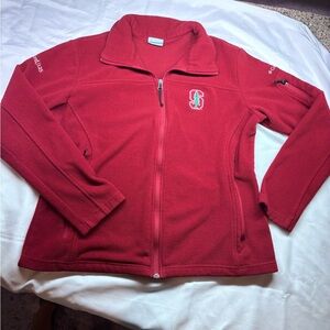 Columbia Stanford Fleece Jacket • Men’s L • Burgundy Red Retro College Outdoors